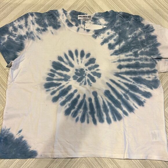 Sub_Urban Riot Women’s Blue & White Tie Dye T-Shirt - Picture 1 of 5